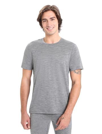 Men's Icebreaker Merino Tech Lite II Short Sleeve Tee T Shirts Gritstone Heather | CA 1779TCEV